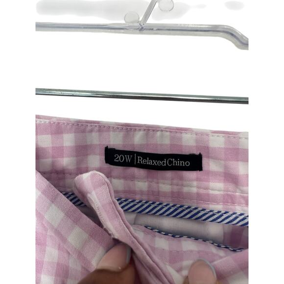 Talbots Plus Relaxed Chino Pants Purple‎ Gingham Casual Straight Leg Size 20W - Picture 2 of 12